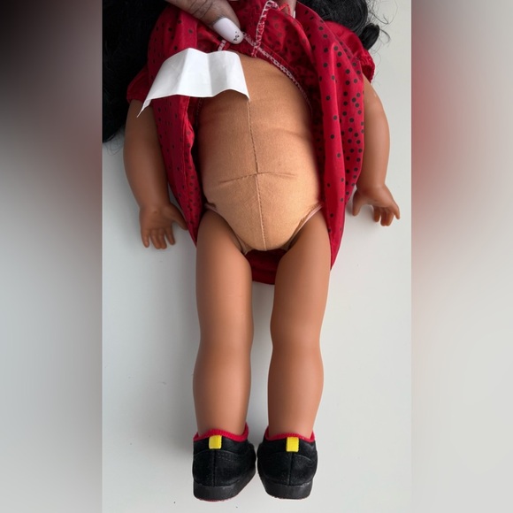 18” Possible Newberry Collection - Red Polka Dot Dress Doll with Black Hair - Picture 4 of 12